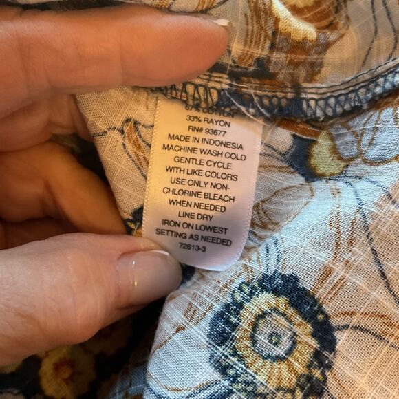 Ana Floral Long Sleeve Romy Prasant Boho Top L - Picture 6 of 7